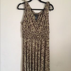 Scarlett Green Brown Dot Printed Dress